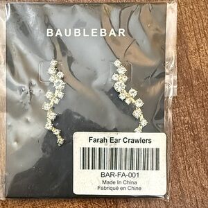 BaubleBar Silver Crystal Farah Ear Crawlers